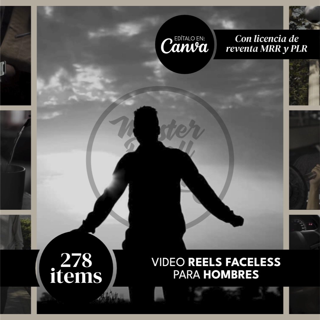 278 Dark Aesthetic Video Reels Faceless para Hombres con MRR y PLR