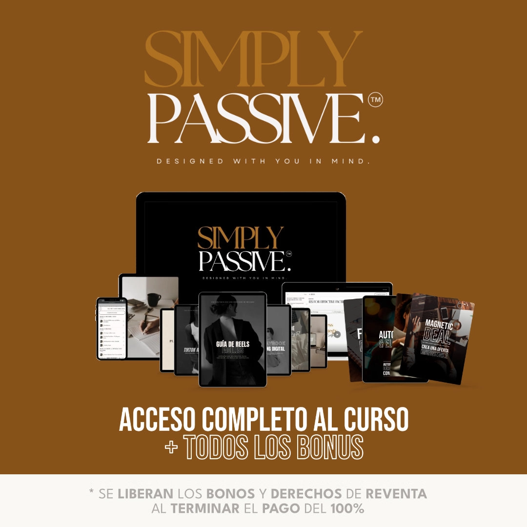 Simply Passive + Faceless (SP) en español curso con MRR