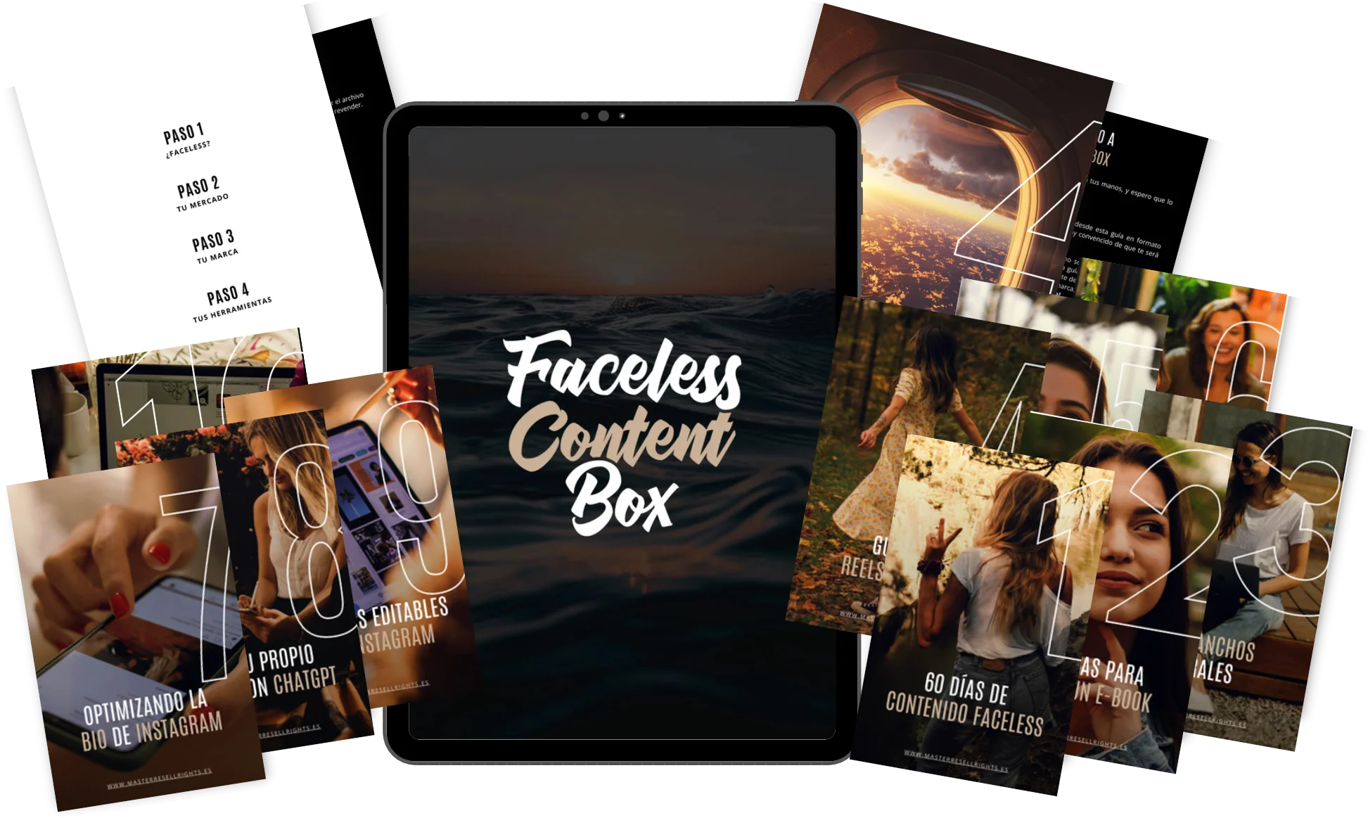 FACELESS CONTENT BOX un Mega Pack de 10 ebooks + curso con derechos de reventa PLR, MRR para generar ingresos sin mostrar tu rostro Master Resell Rights Productos con Derechos de Reventa