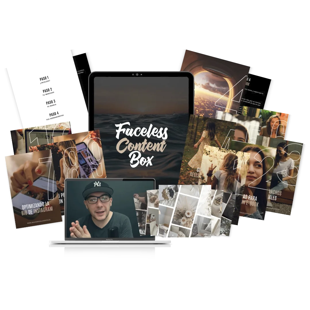 FACELESS CONTENT BOX un Mega Pack de 10 ebooks + curso con derechos de reventa PLR, MRR para generar ingresos sin mostrar tu rostro Master Resell Rights Productos con Derechos de Reventa