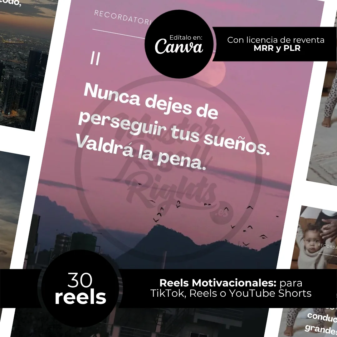 30 días de Reels Motivacionales eBook con MRR y PLR