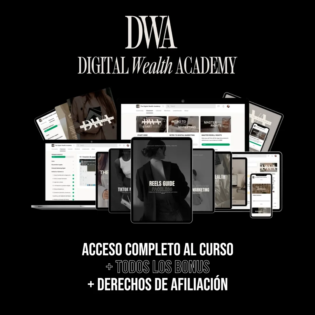 DWA | Digital Wealth Academy con bonos en español un pago $497
